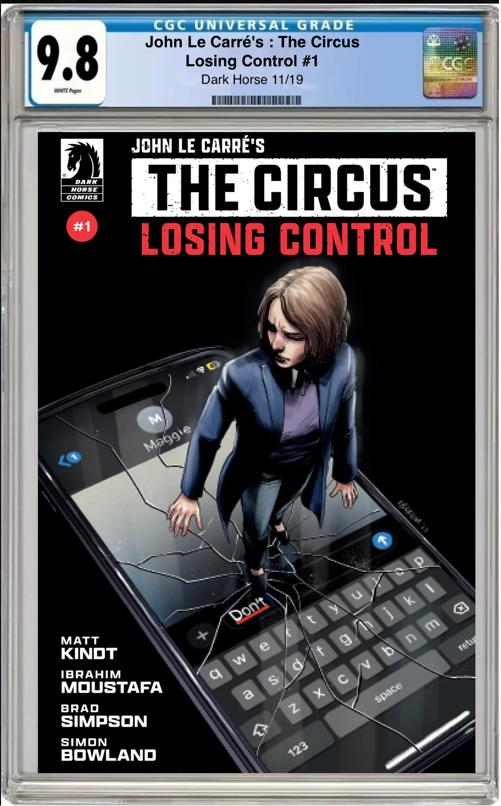 Comic book cover of John le Carré’s The Circus: Losing Control #1 Main Cover with CGC grading label.