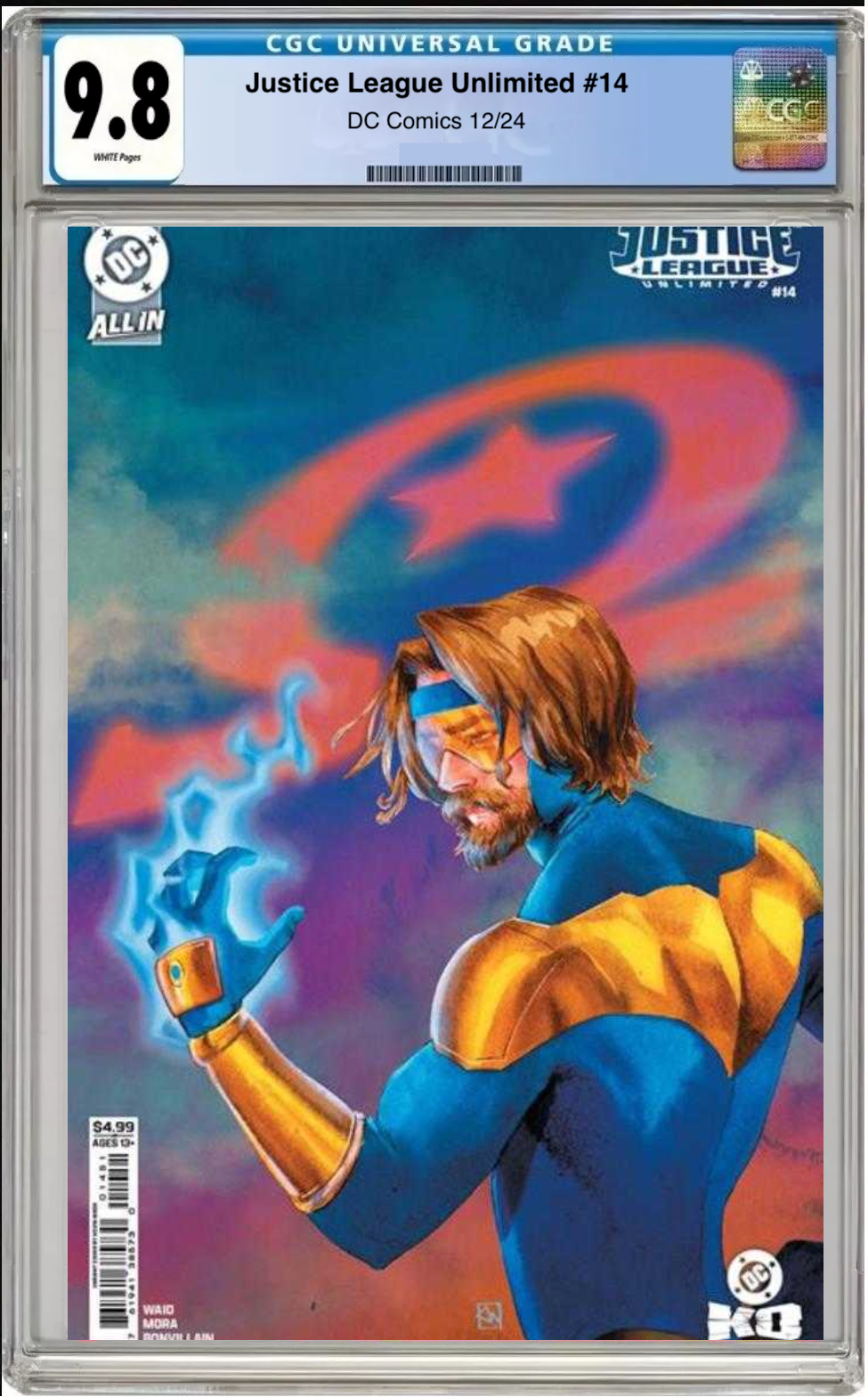 Comic book cover of Justice League Unlimited #14 Cover C with CGC grading label.