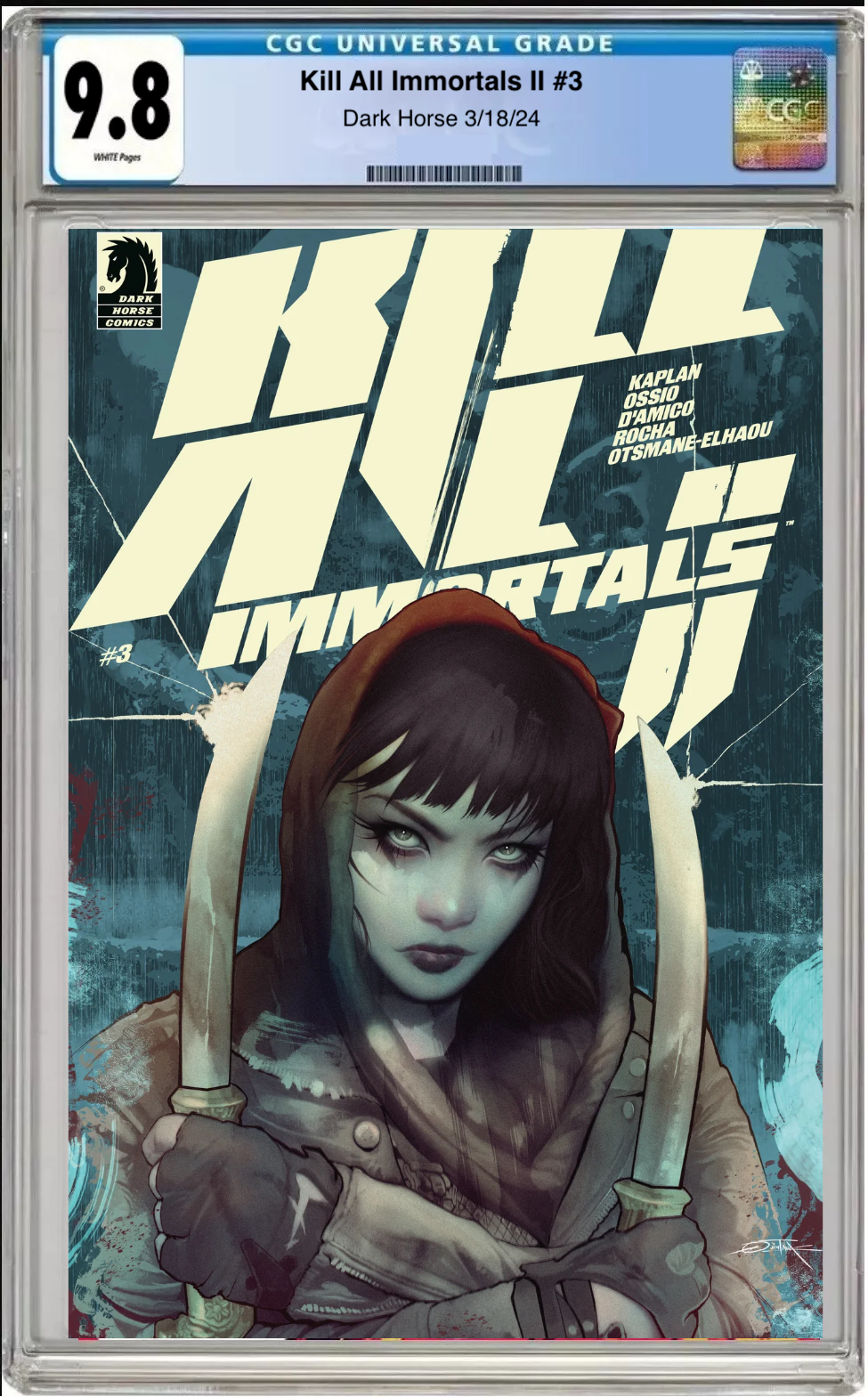 Comic book cover of Kill All Immortals II #3 Cover B with CGC grading label.