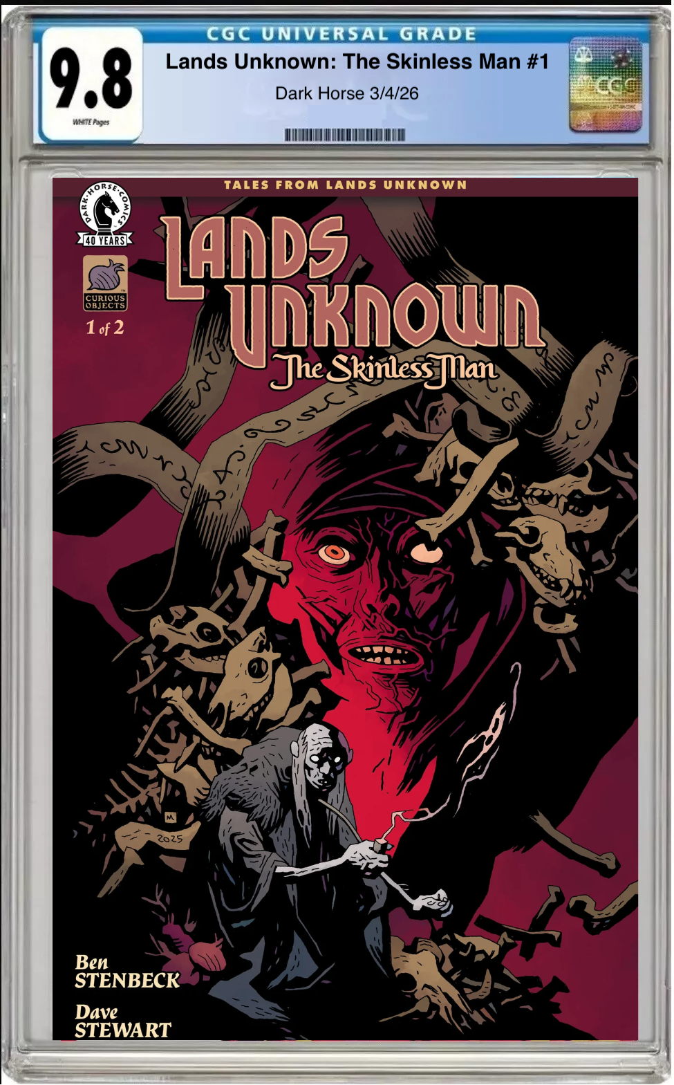 Comic book cover of Lands Unknown: The Skinless Man #1 Cover B with CGC grading label.