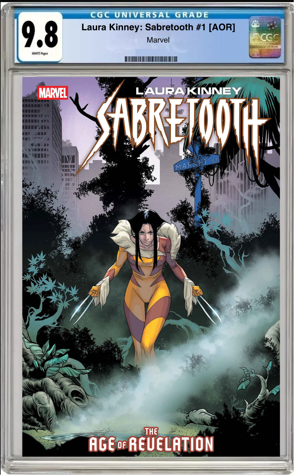 Comic book cover of Laura Kinney / Sabretooth AOR #1 Main Cover with CGC grading label.