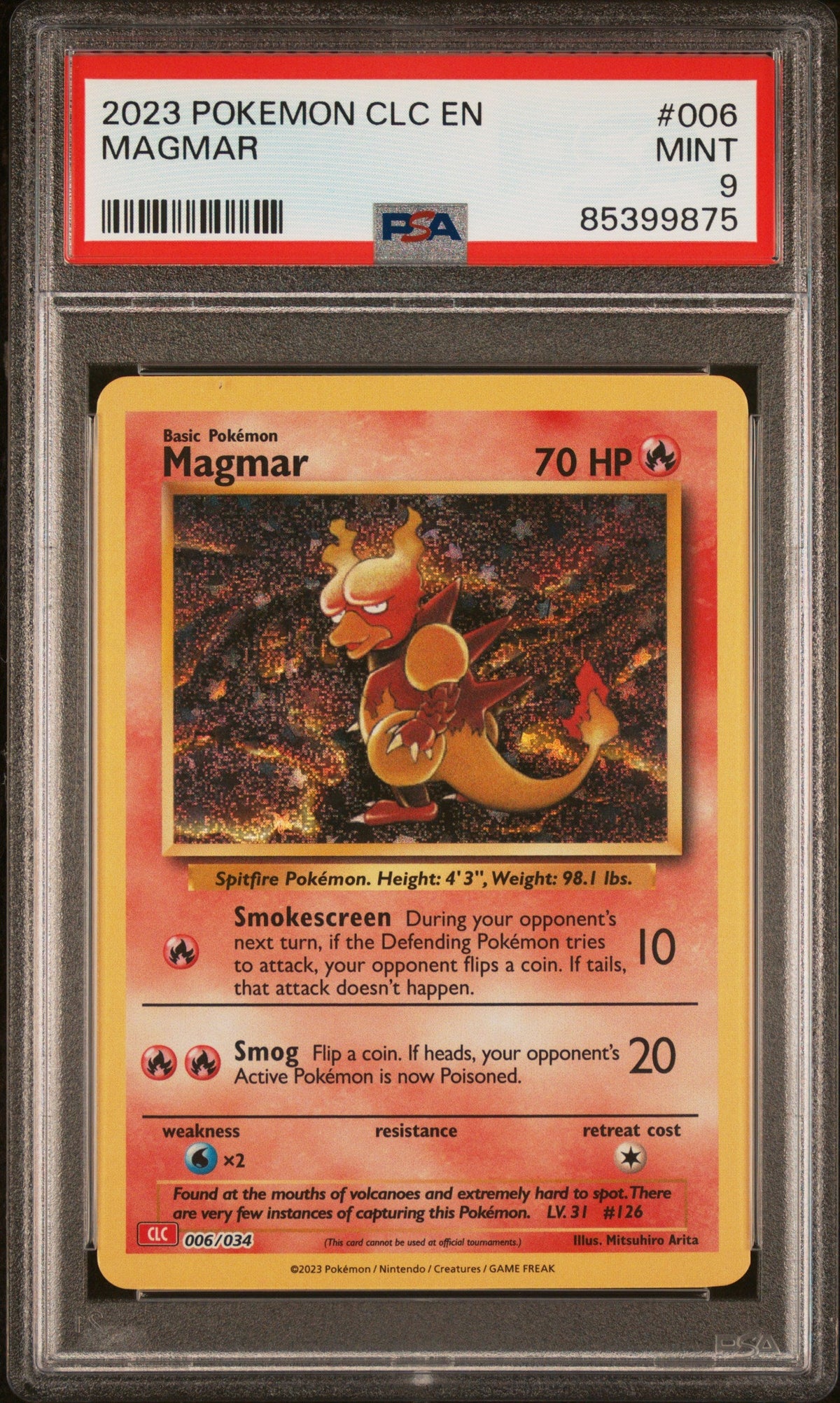 2023 POKEMON CLASSIC CHARIZARD &amp; HO-OH ex DECK MAGMAR #6 PSA 9