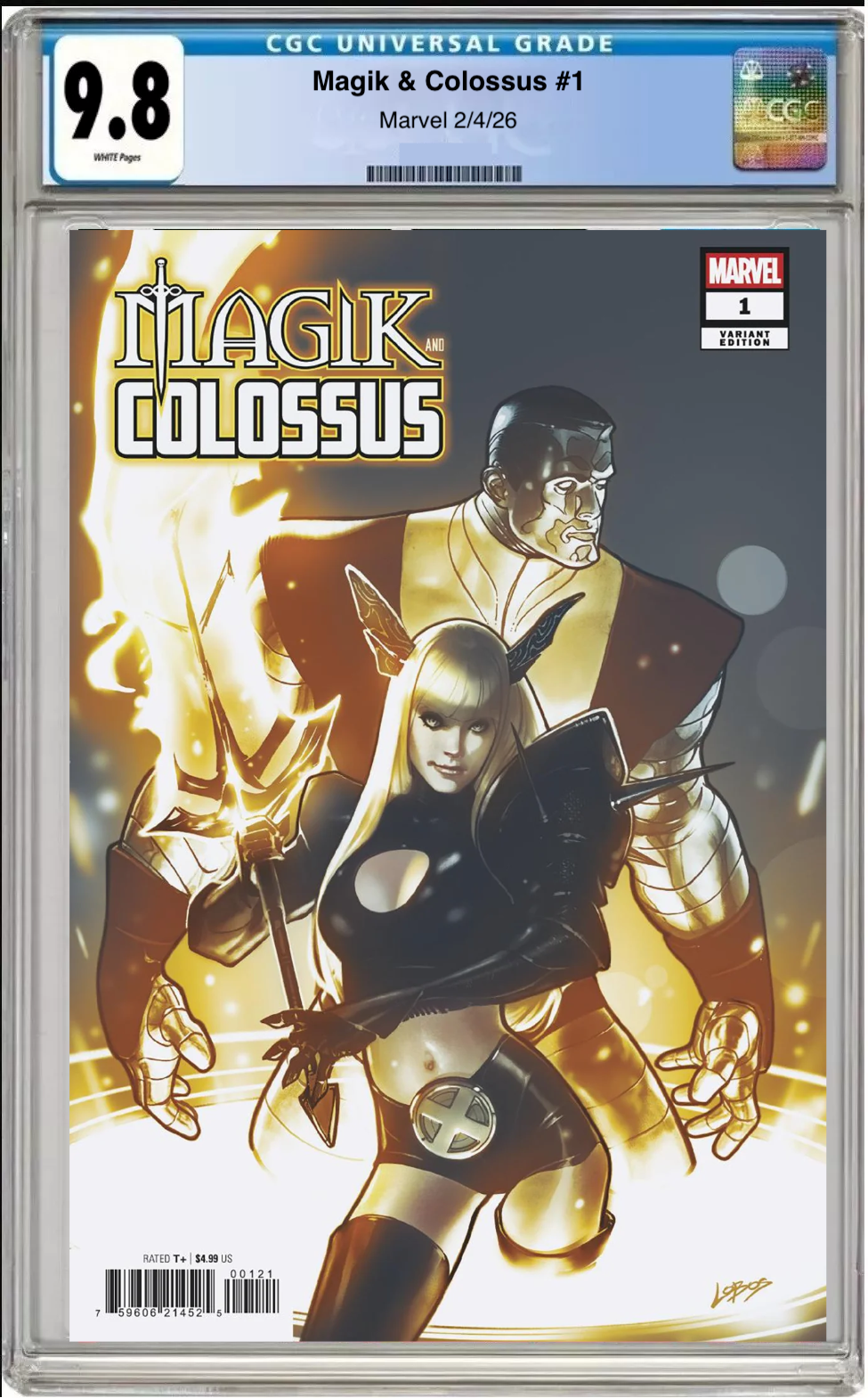 Comic book cover of Magik and Colossus #1 Pablo Villalobos Cover with CGC grading label.