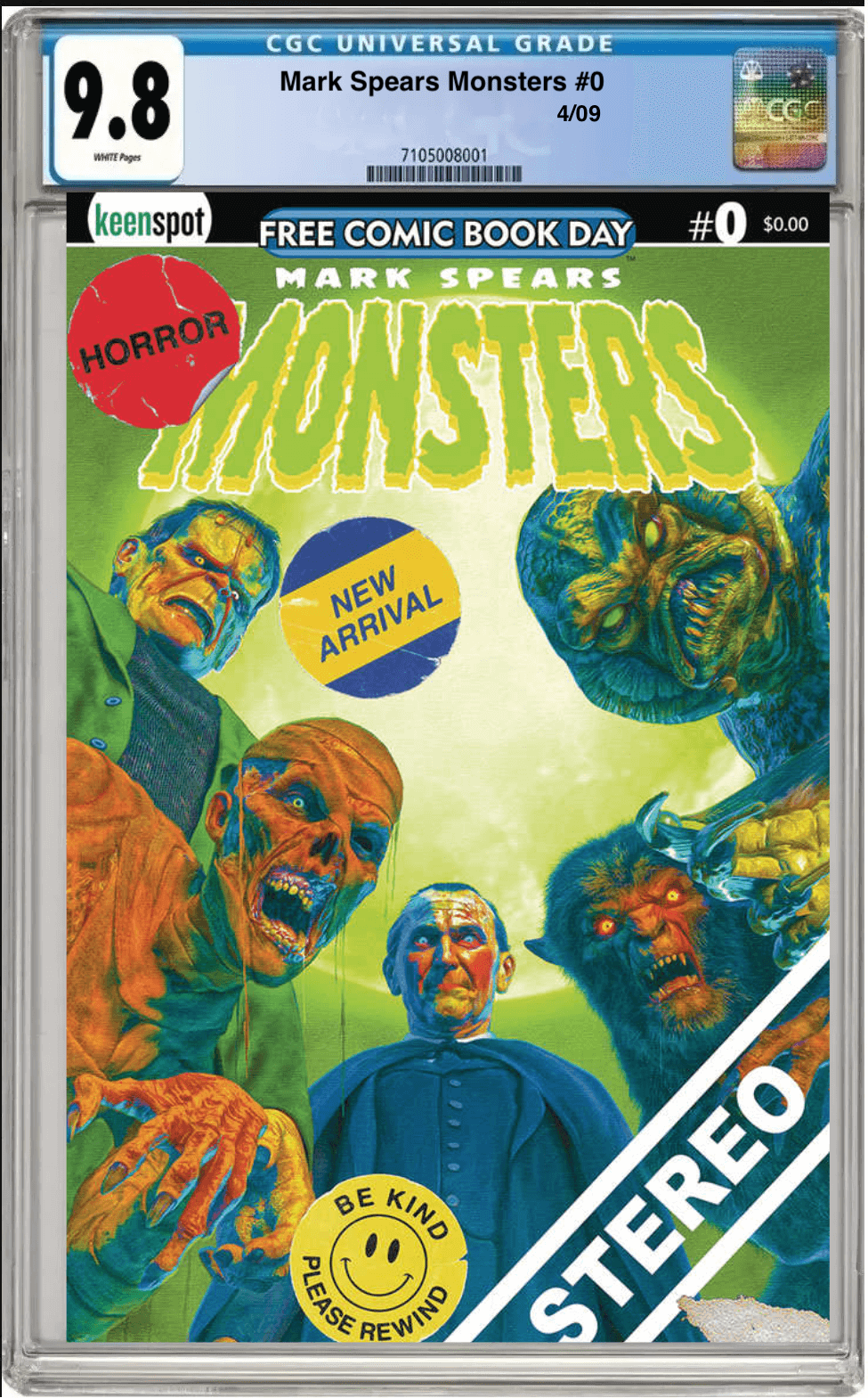 mark spears monsters #0 cgc graded 9.8