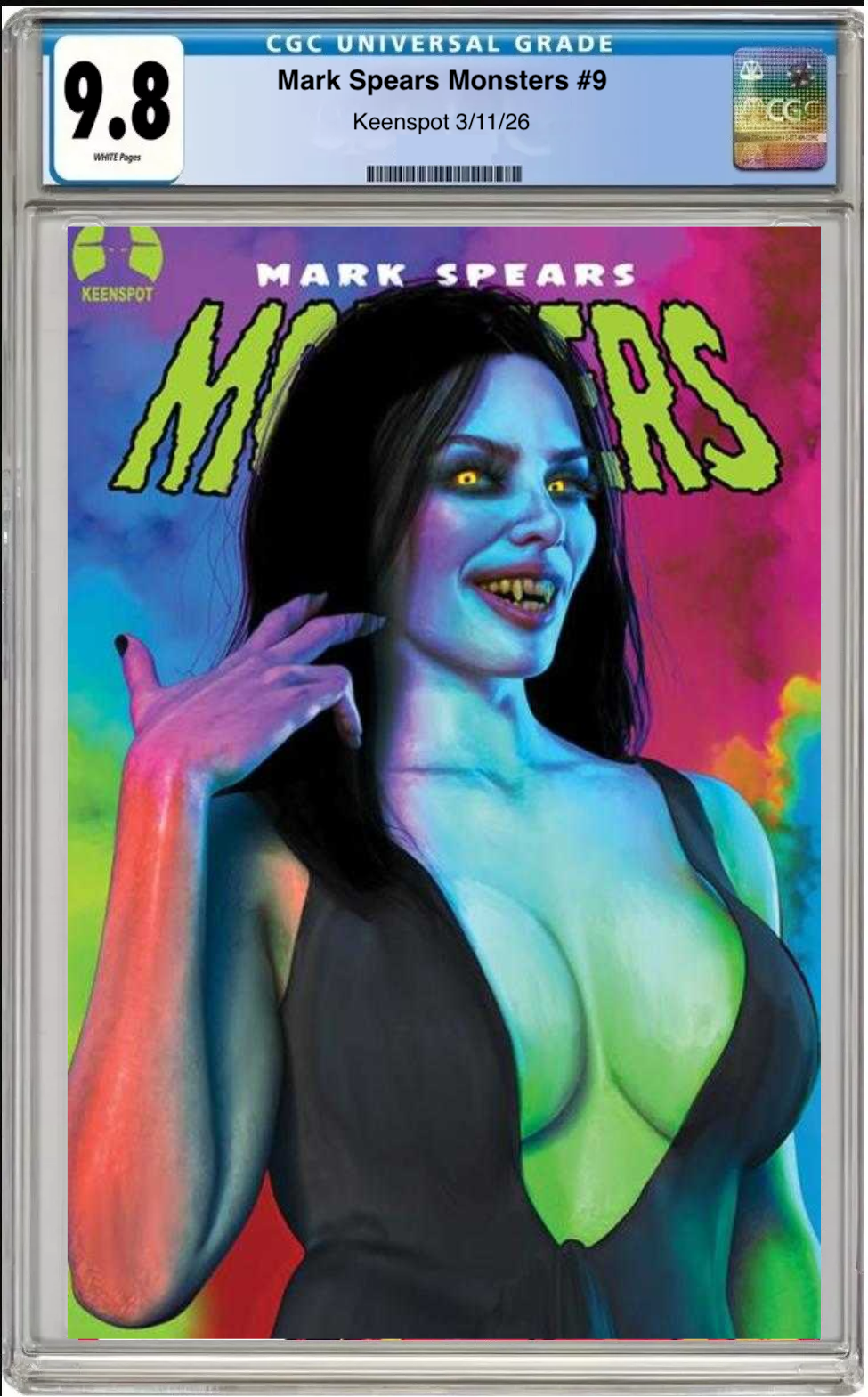 Comic book cover of Mark Spears’ Monsters #9 Lady Dracula Cover with CGC grading label.