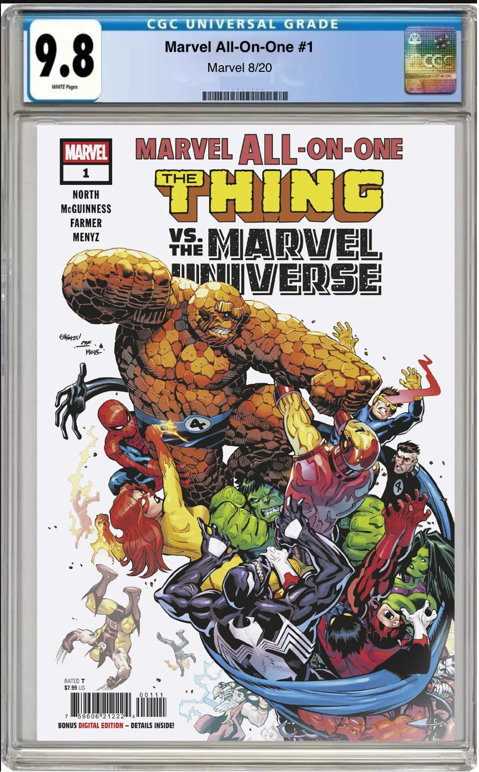 Comic book cover of Marvel All-In-One #1 Main Cover with CGC grading label.
