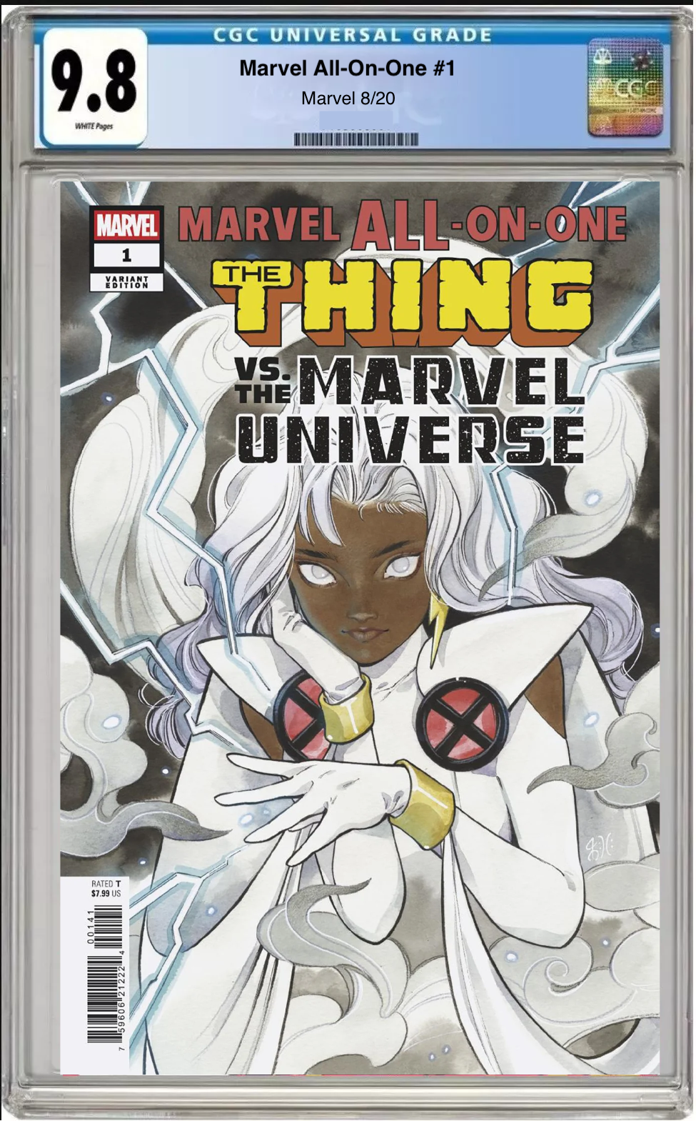 Comic book cover of Marvel All-In-One #1 Peach Momoko Cover with CGC grading label.