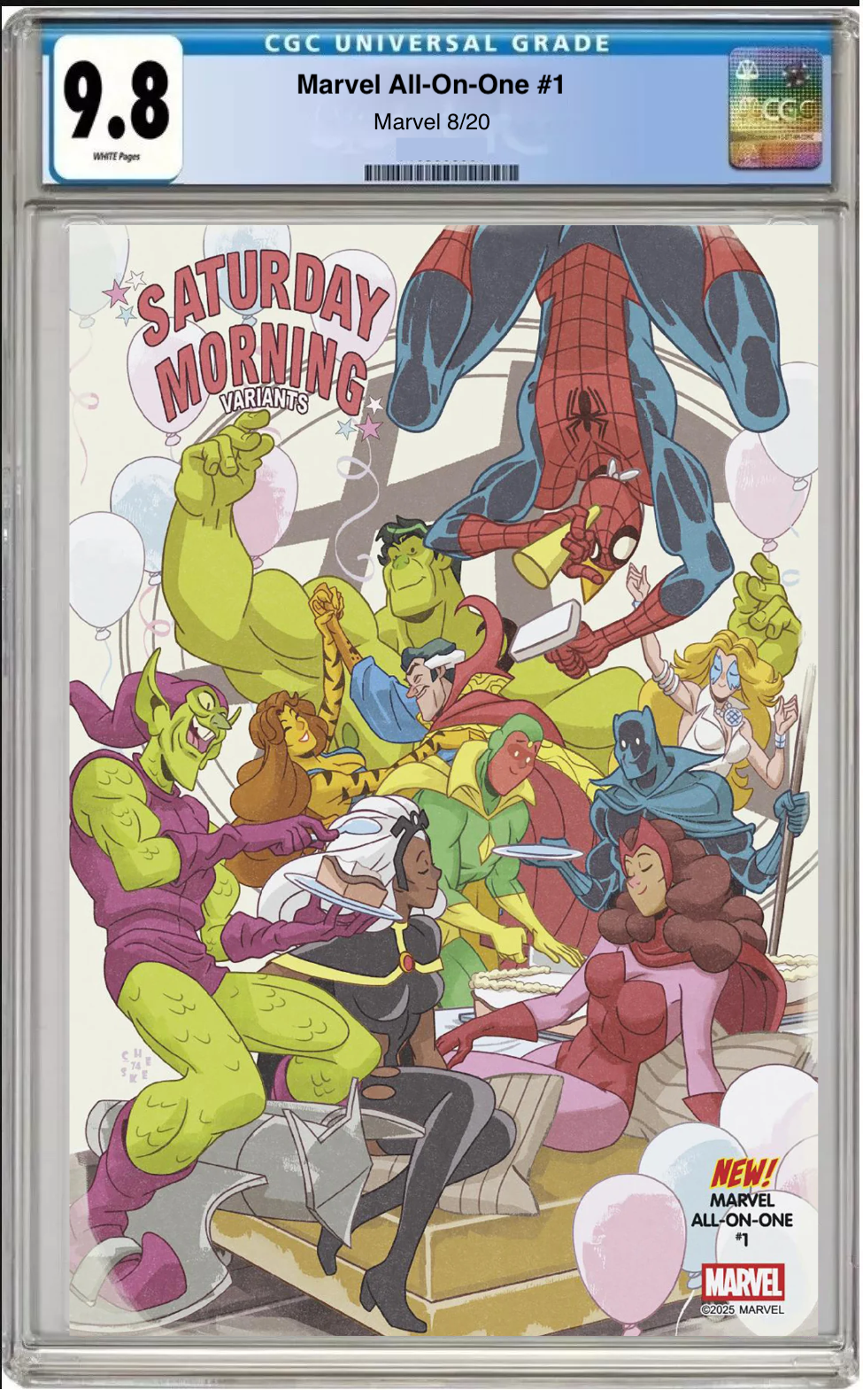 Comic book cover of Marvel All-In-One #1 Sean Galloway Saturday Morning Cover with CGC grading label.