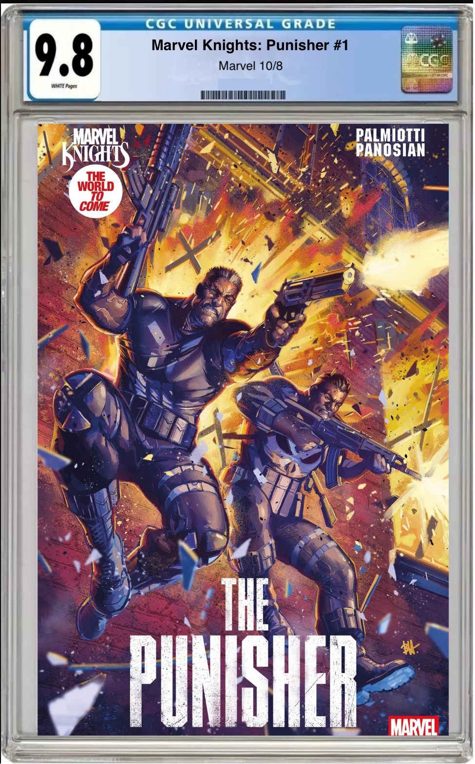 Comic book cover of Marvel Knights: Punisher #1 Ben Harvey Cover with CGC grading label.