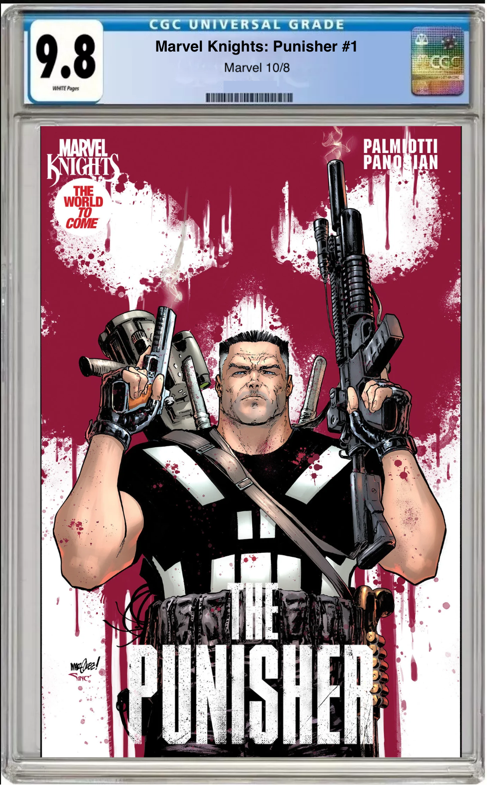 Comic book cover of Marvel Knights: Punisher #1 David Marquez Cover with CGC grading label.