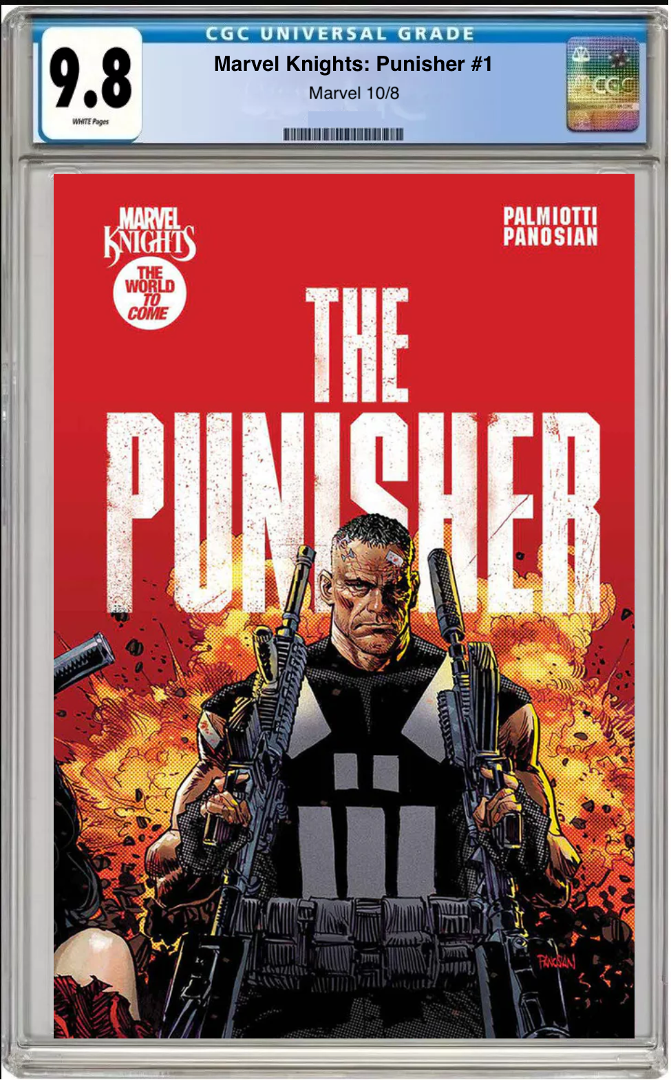 Comic book cover of Marvel Knights: Punisher #1 Main Cover with CGC grading label.