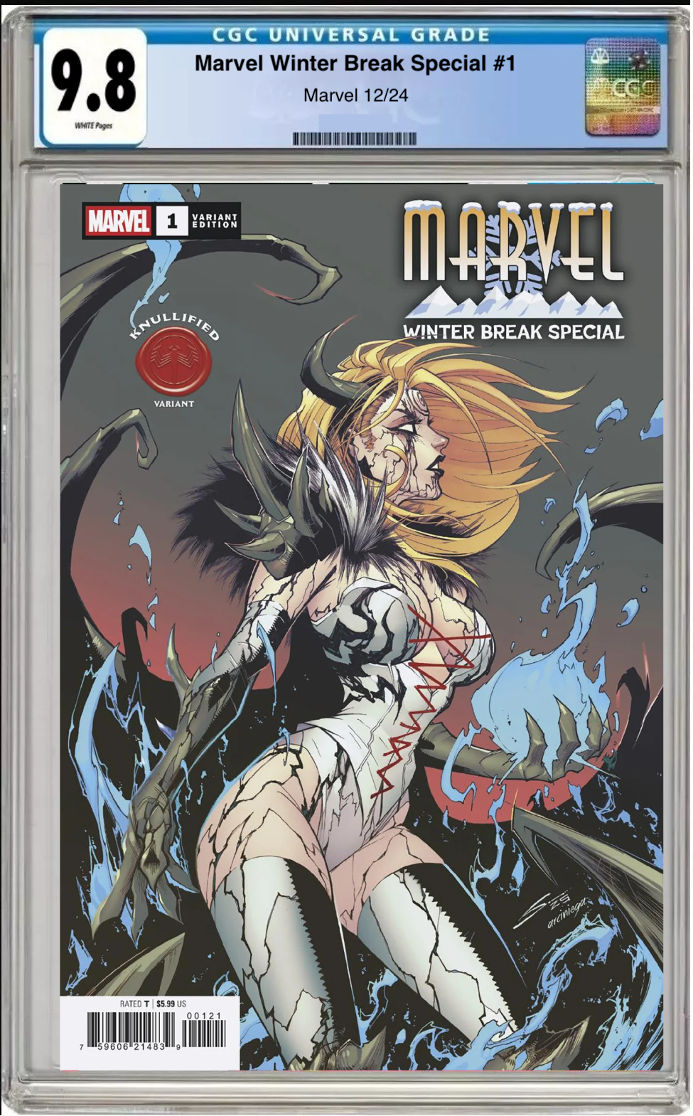 Comic book cover of Marvel Winter Break Special #1 Gerardo Sandoval Knullified Cover with CGC grading label.