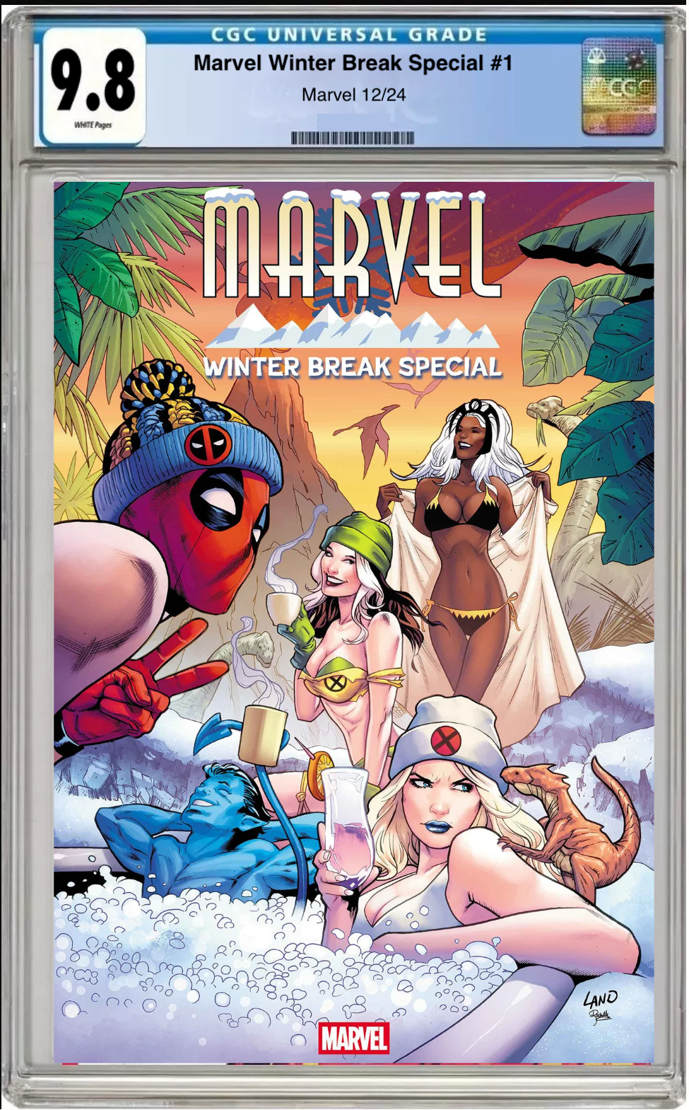 Comic book cover of Marvel Winter Break Special #1 Main Cover with CGC grading label.