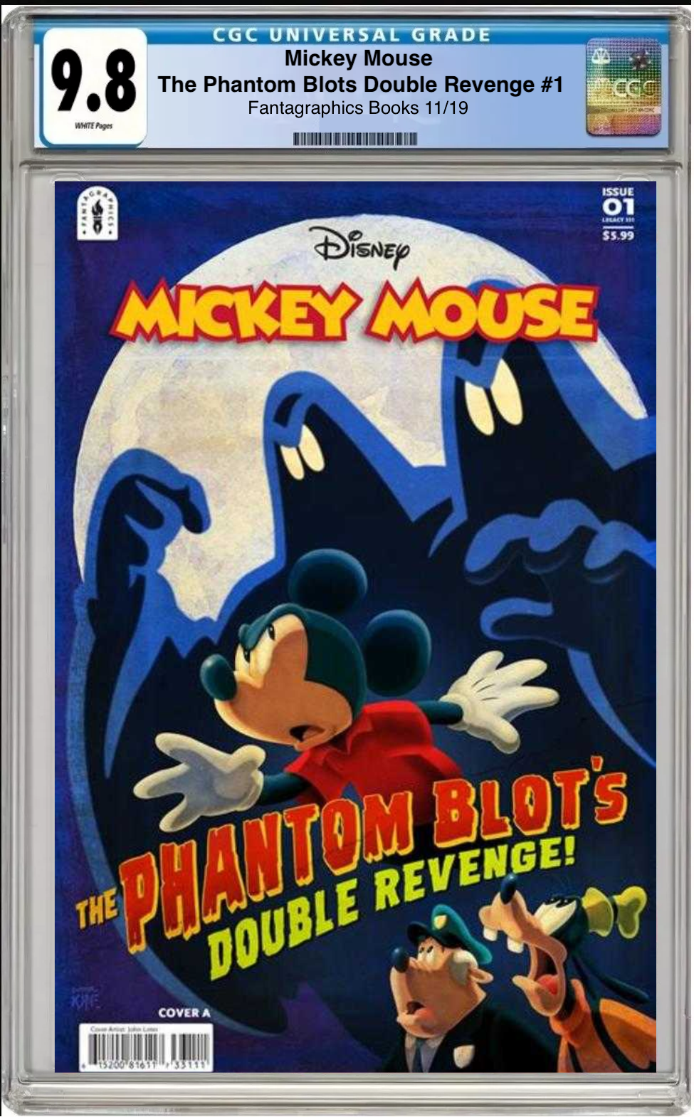 Comic book cover of Mickey Mouse: The Phantom Blot’s Double Revenge #1 Main Cover with CGC grading label.