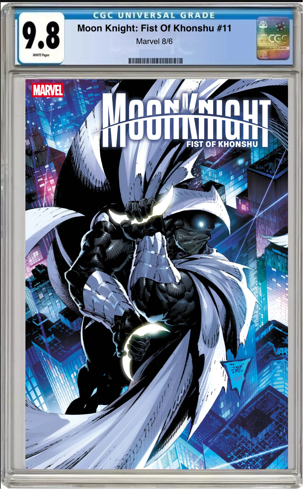 Comic book cover of Moon Knight: Fist of Khonshu #11 Phillip Tan Cover with CGC grading label

