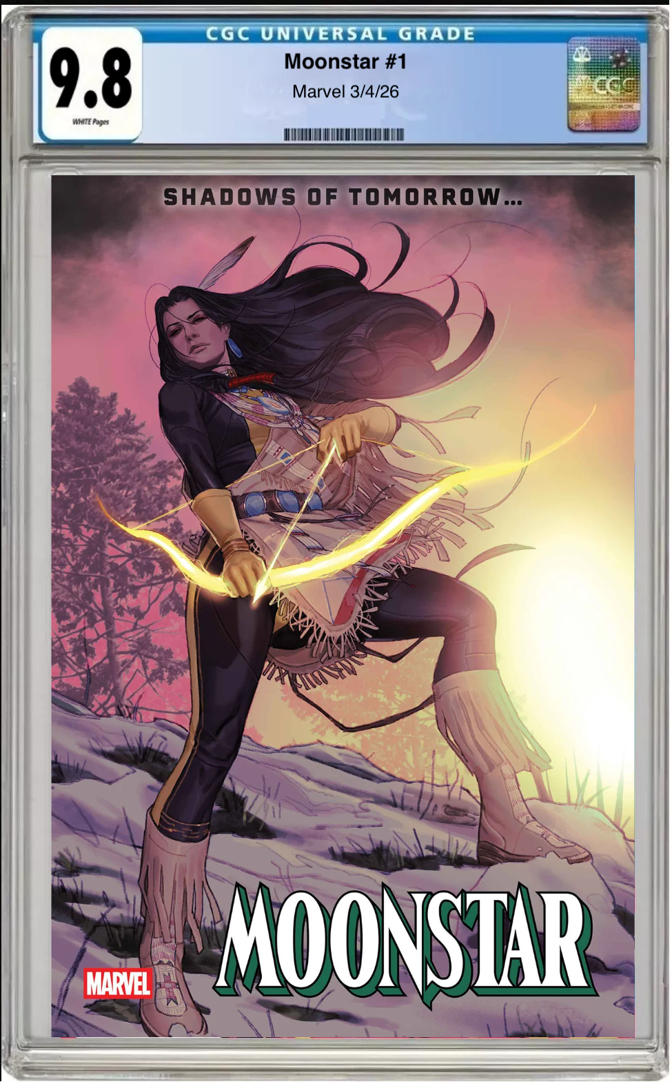 Comic book cover of Moonstar #1 Joshua Swaby Cover with CGC grading label.