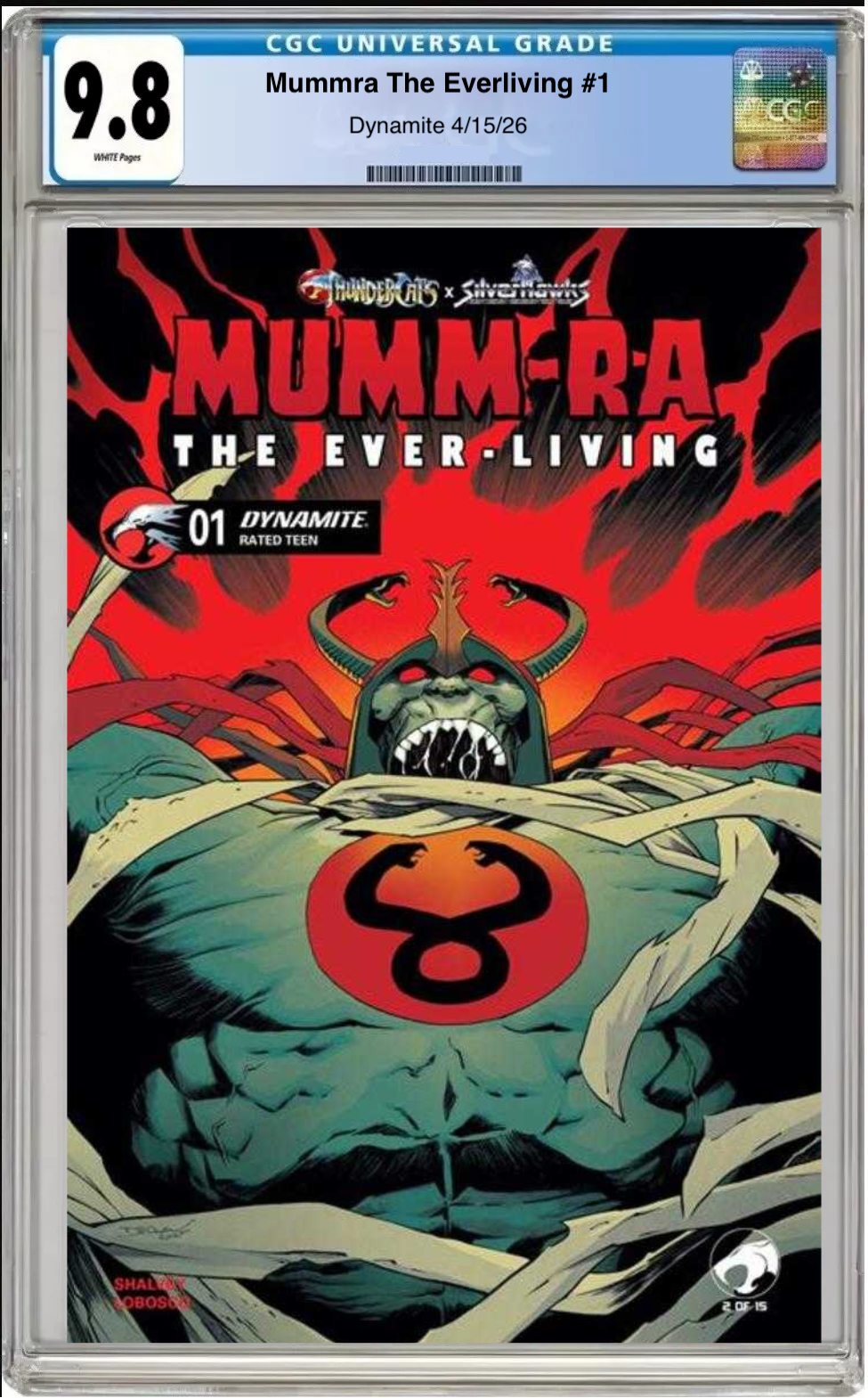 Comic book cover of Mumm-Ra the Everliving #1 Cover B with CGC grading label.