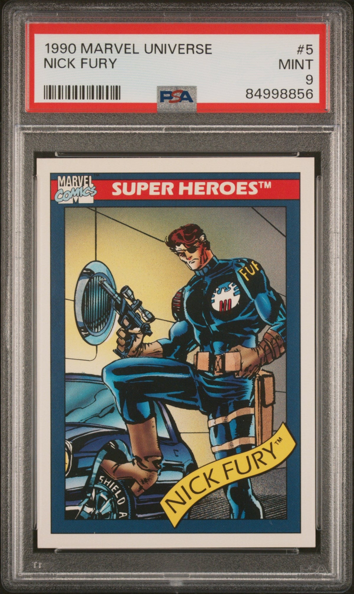 1990 MARVEL UNIVERSE NICK FURY  #5 - PSA 9