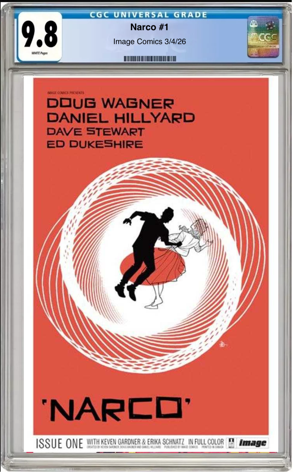 Comic book cover of Narco #1 Cover A with CGC grading label.