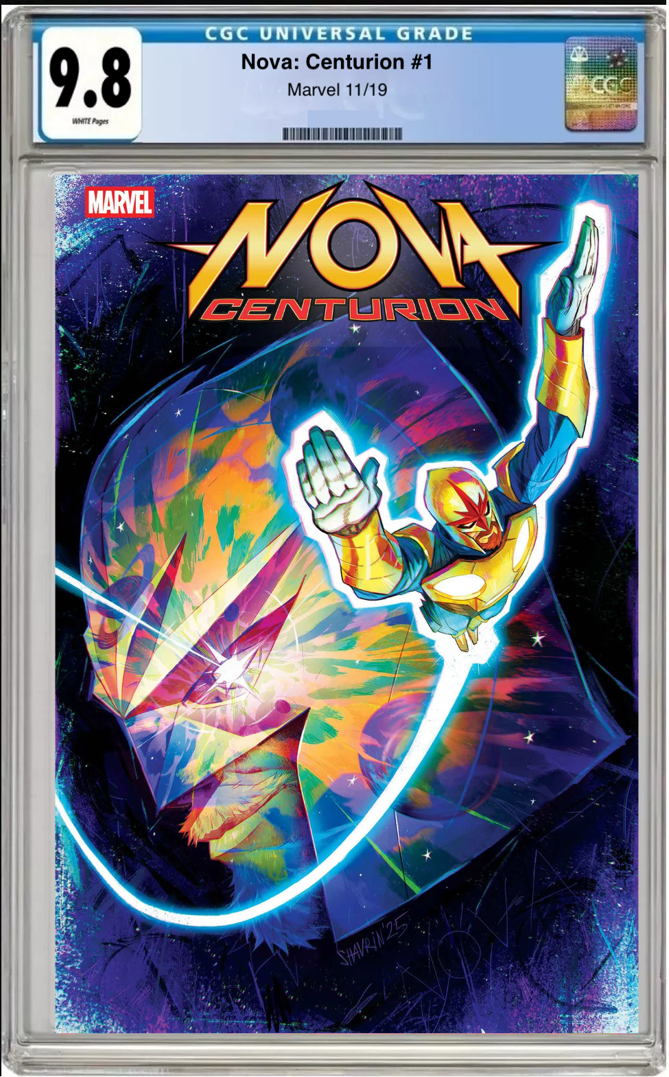 Comic book cover of Nova: Centurion #1 Ivan Shavrin Foil Cover with CGC grading label.
