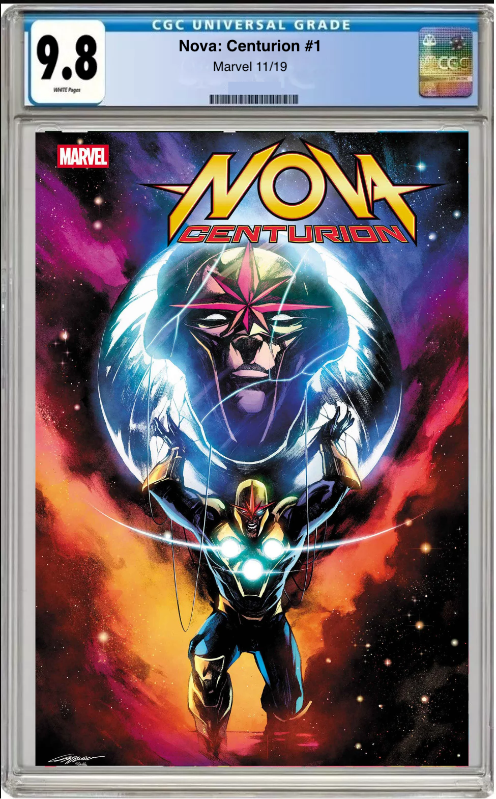 Comic book cover of Nova: Centurion #1 Main Cover with CGC grading label.