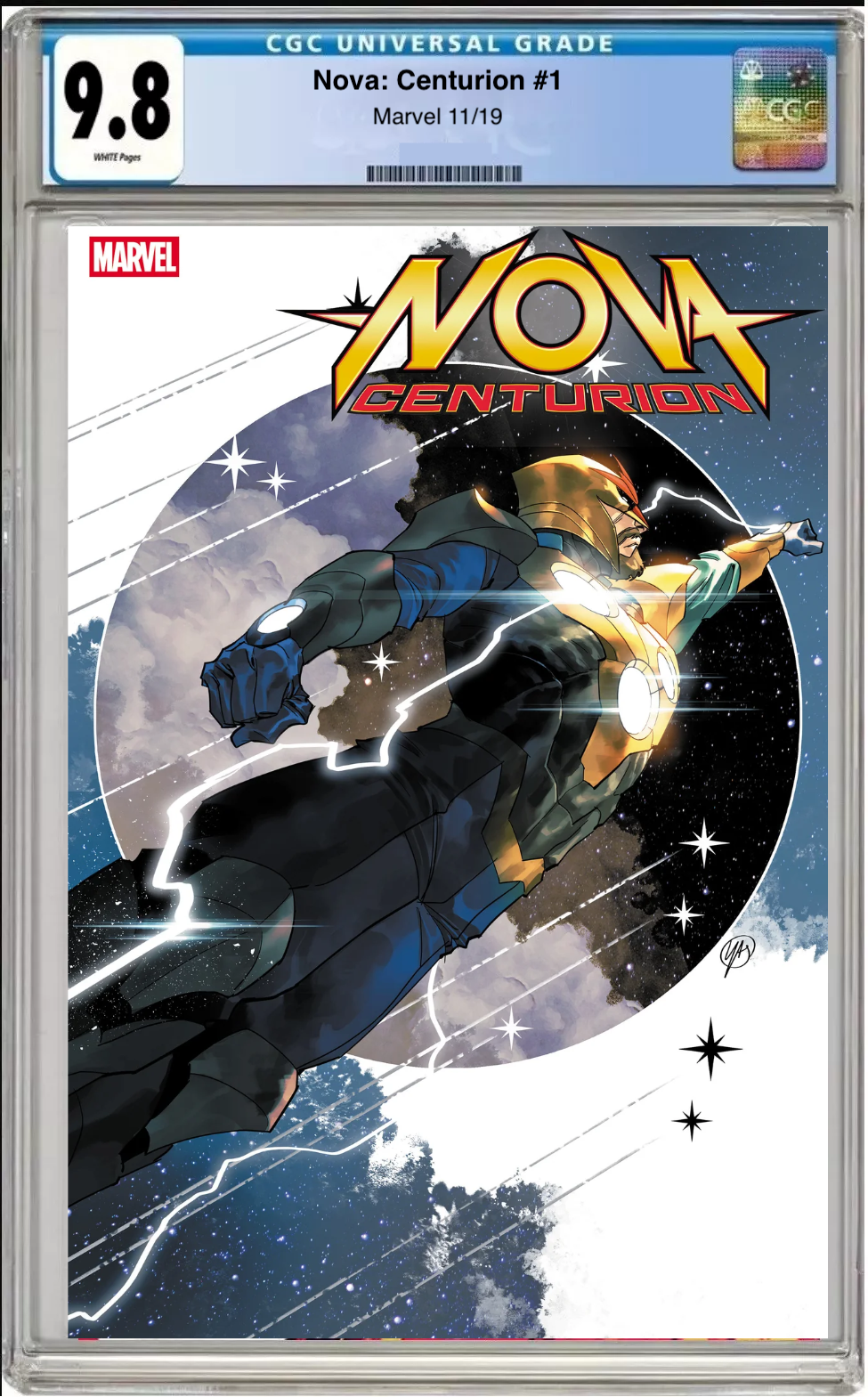 Comic book cover of Nova: Centurion #1 Yasmine Putri Cover with CGC grading label.