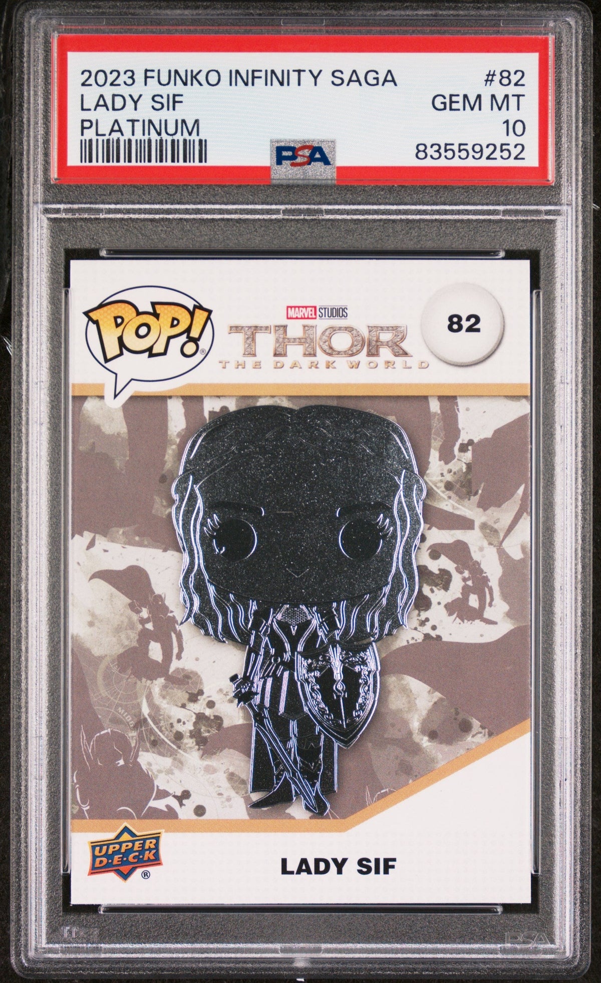 2023 UPPER DECK FUNKO POP MARVEL  LADY SIF PLATINUM #82  PSA 10