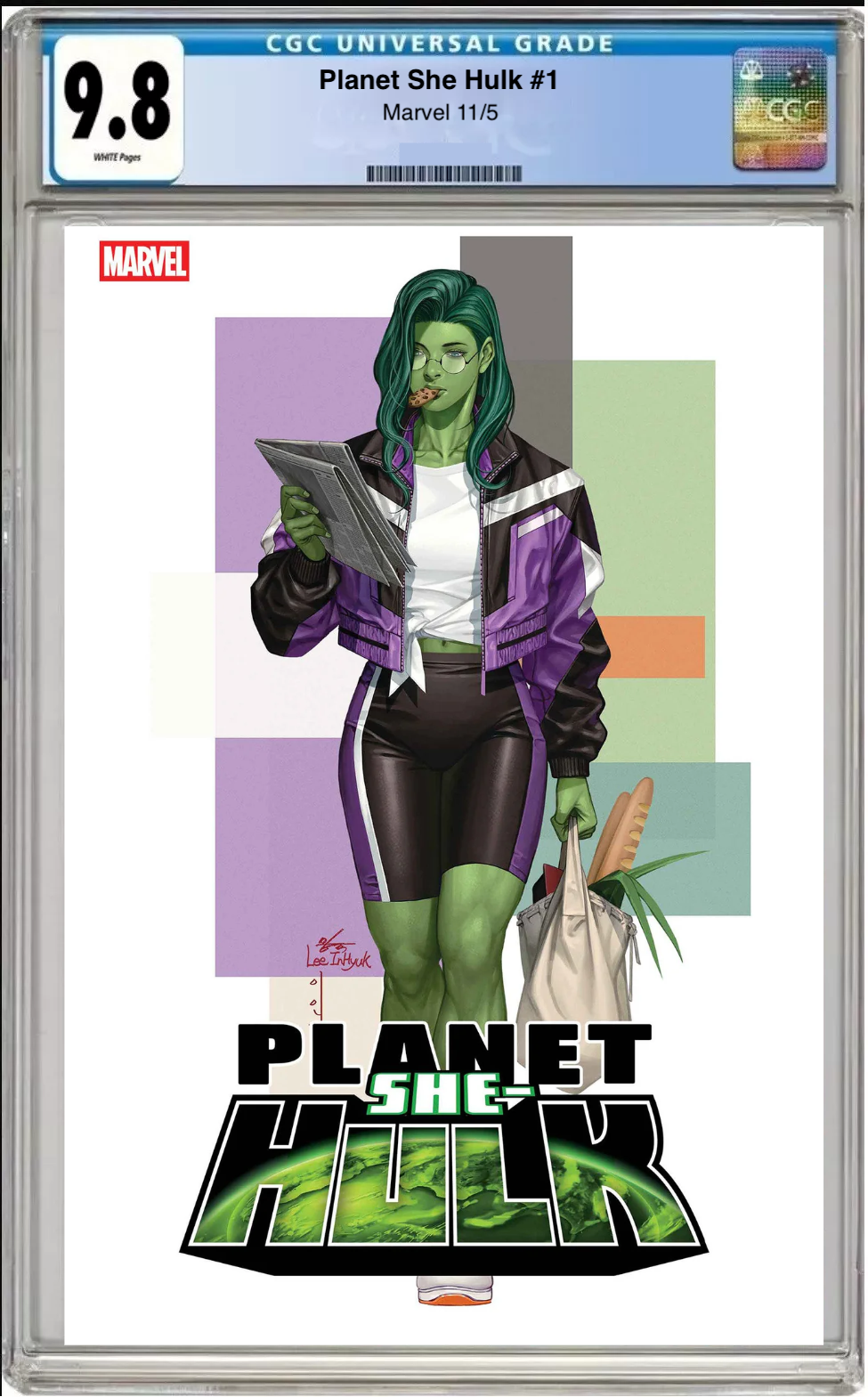 Comic book cover of Planet She-Hulk #1 InHyuk Lee Street-Verse Cover with CGC grading label.