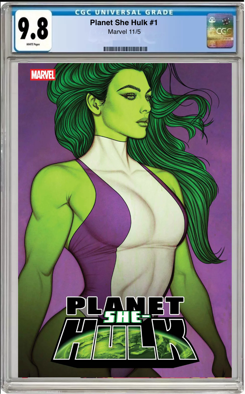 Comic book cover of Planet She-Hulk #1 Jenny Frison Cover with CGC grading label.
