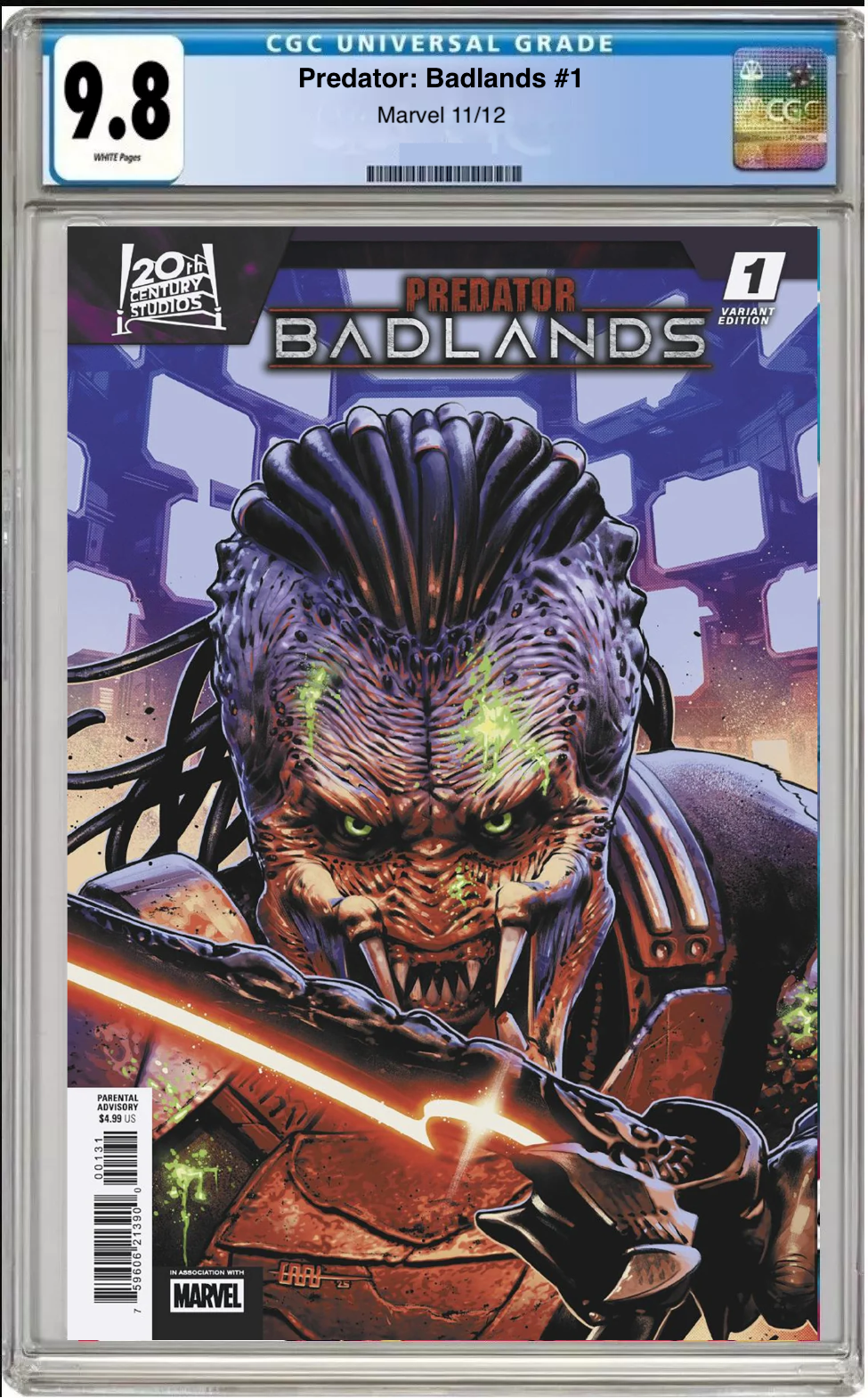 Predator: Badlands #1 CGC 9.8 Cafu Cover comic book.