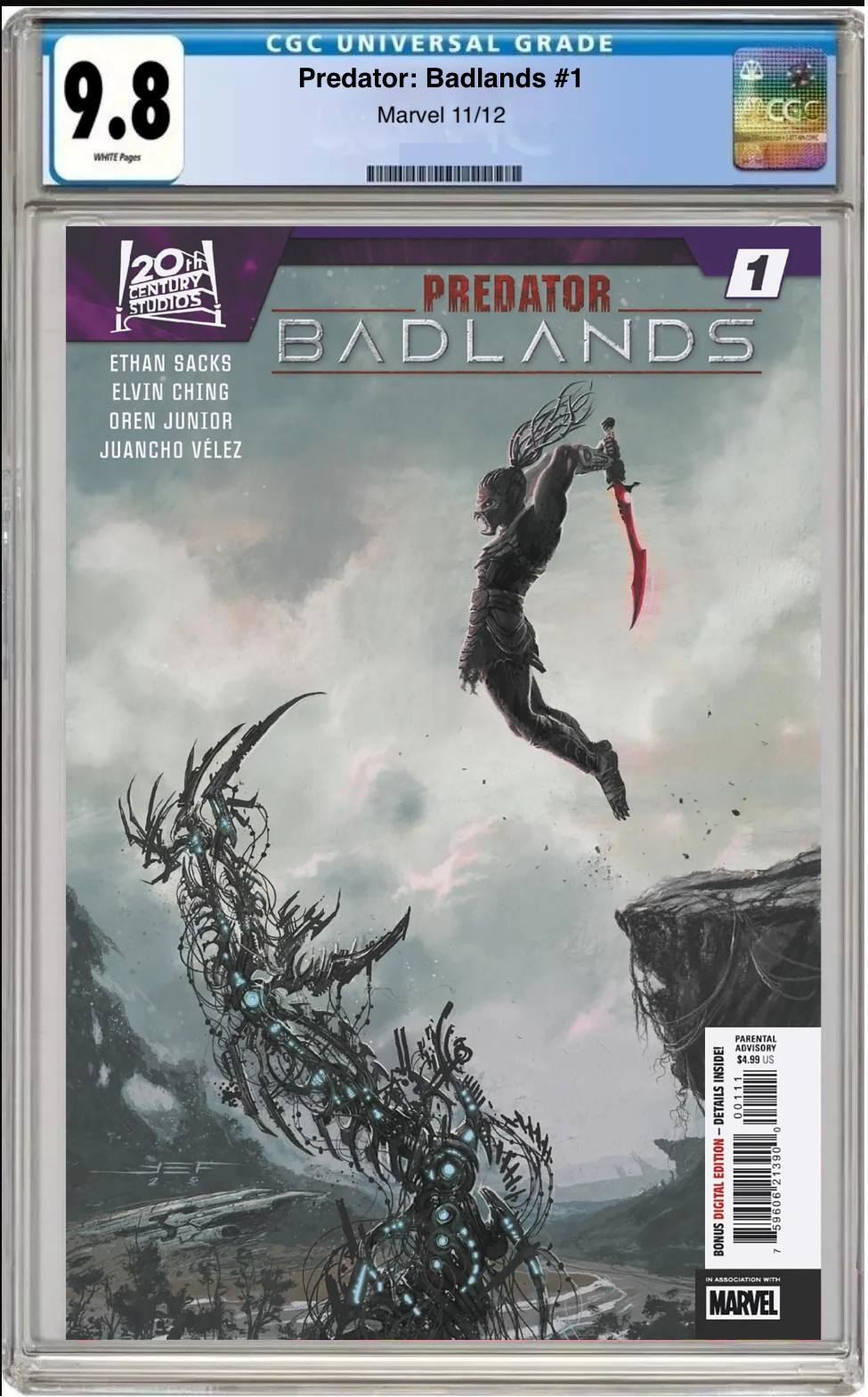 Predator: Badlands #1 CGC 9.8 Main Cover comic book.