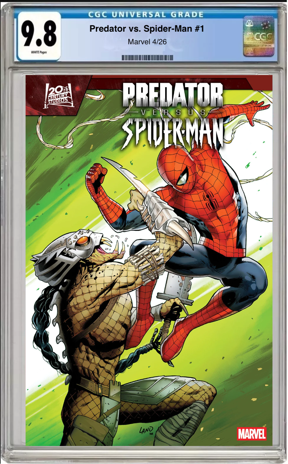 Predator vs. Spider-Man #1 CGC Graded 9.8 - Greg Land Foil Cover