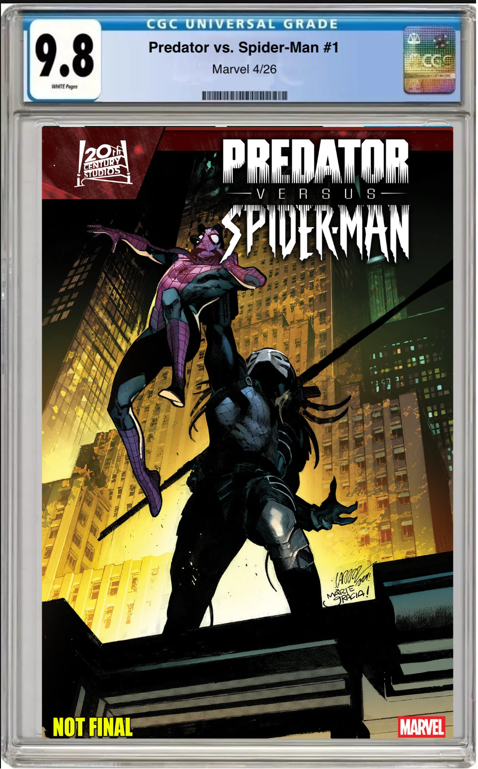 Predator vs. Spider-Man #1 CGC Graded 9.8 - Pepe Larraz Cover