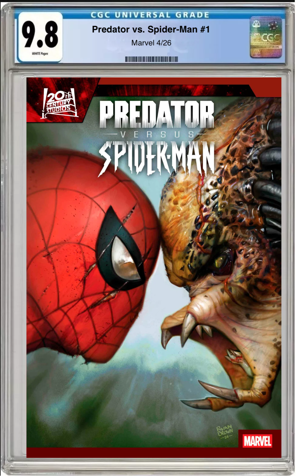 Predator vs. Spider-Man #1 CGC Graded 9.8 - Ryan Brown Cover
