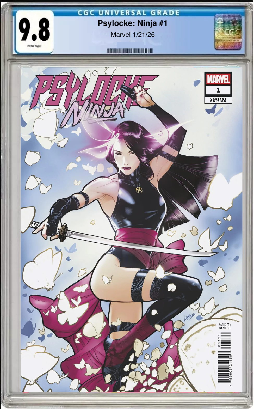 Comic book cover of Psylocke: Ninja #1 Pablo Villalobos Cover with CGC grading label.