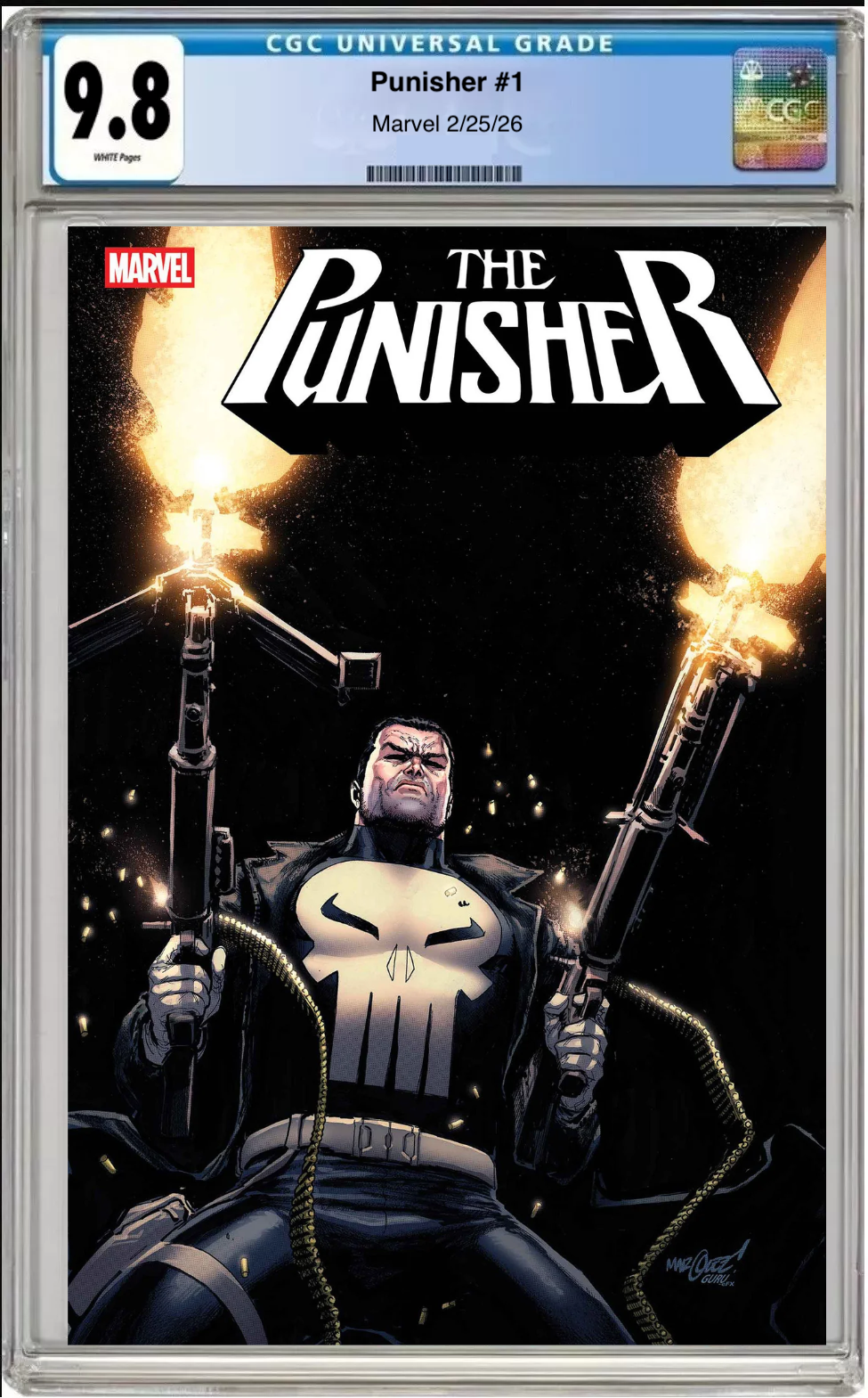 Comic book cover of Punisher #1 Main Cover with CGC grading label.