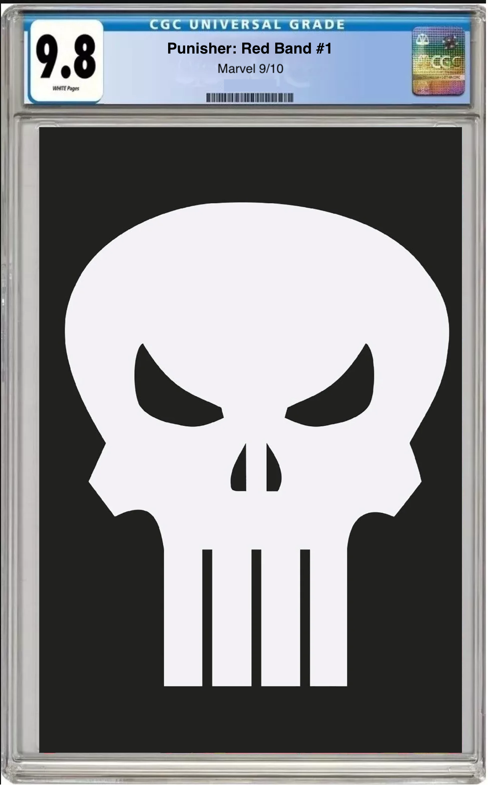 Comic book cover of Punisher: Red Band #1 Logo Foil Cover with CGC grading label.