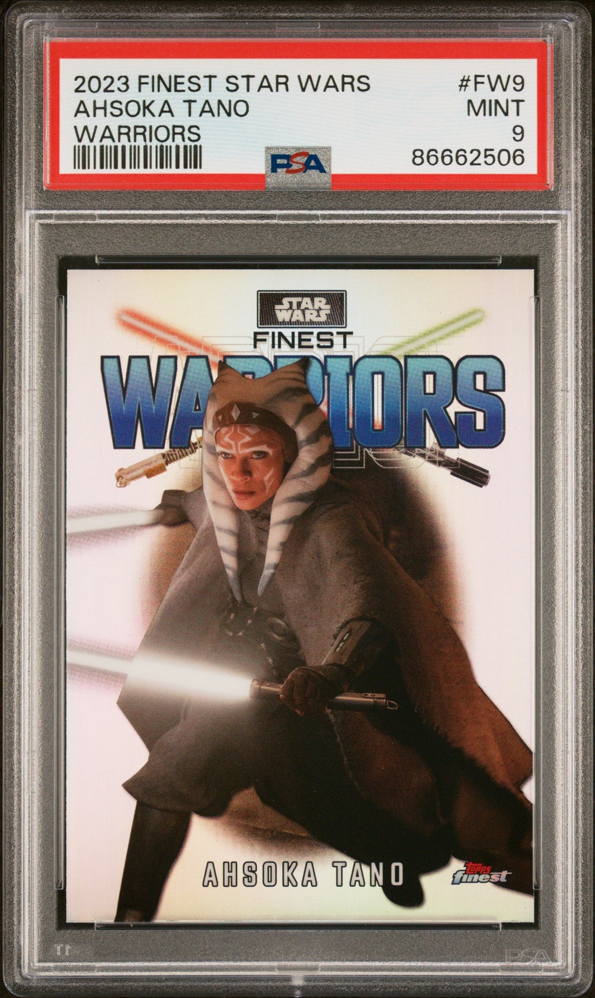 2023 TOPPS FINEST STAR WARS FINEST WARRIORS AHSOKA TANO  #FW9 - PSA 9