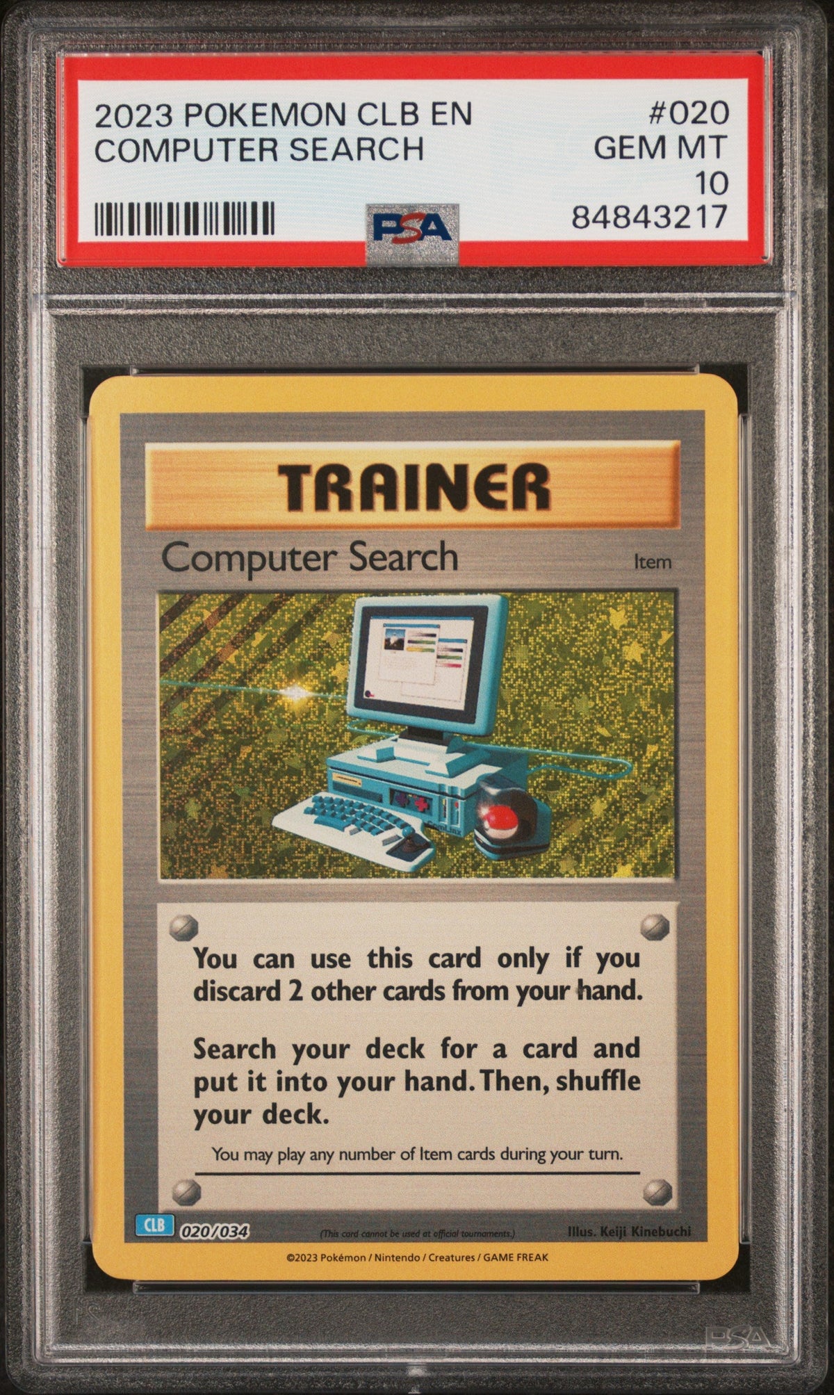 2023 POKEMON BLASTOISE &amp; SUICUNE ex DECK COMPUTER SEARCH #20 PSA 10