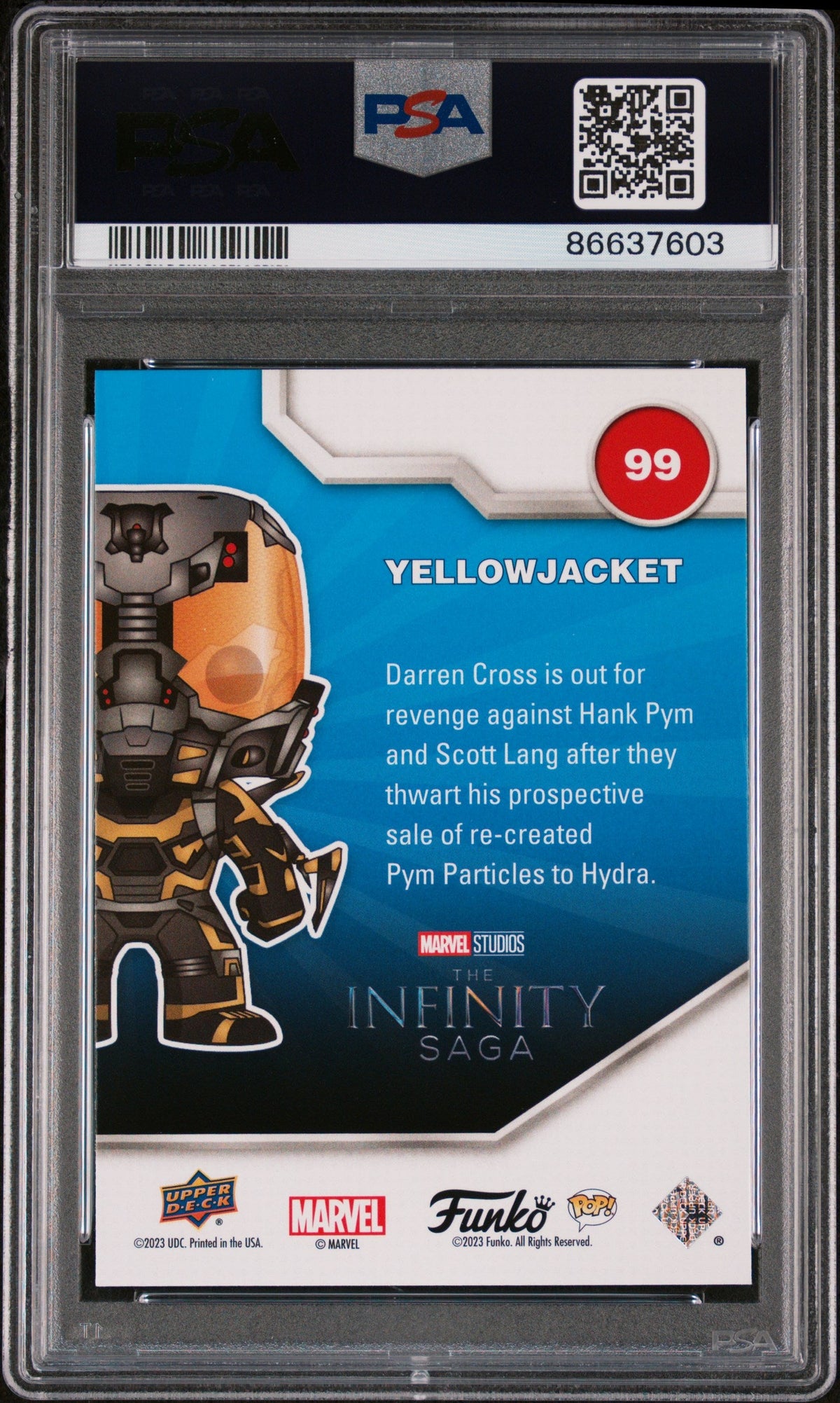2023 UPPER DECK FUNKO POP MARVEL  YELLOWJACKET  #99  PSA 10