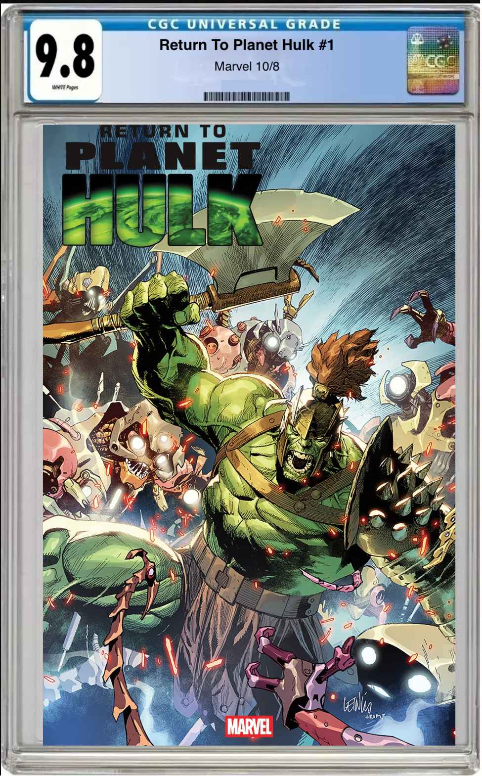 Comic book cover of Return to Planet Hulk #1 Leinil Francis Yu Cover with CGC grading label.