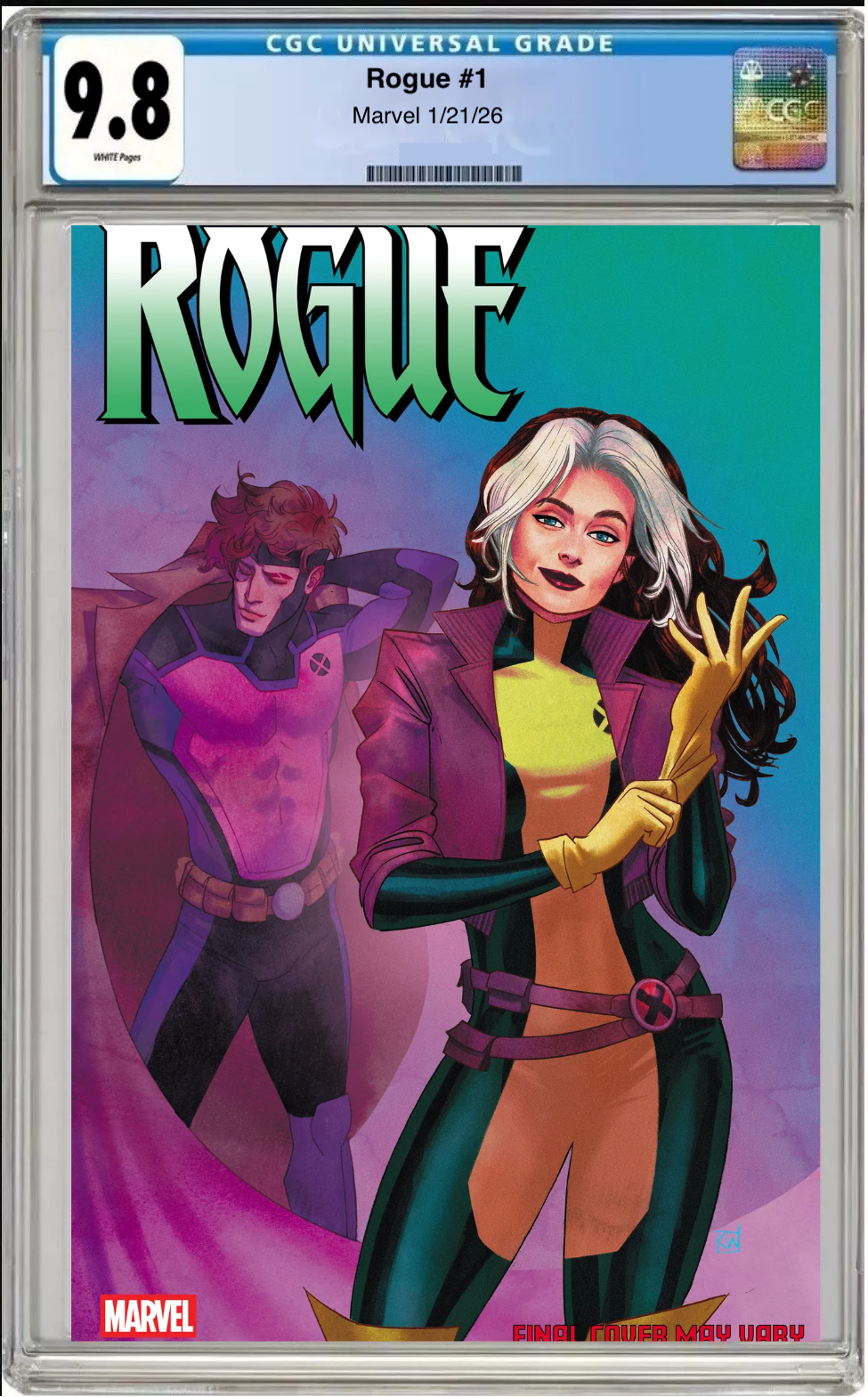 Comic book cover of Rogue #1 Kevin Wada Cover with CGC grading label.