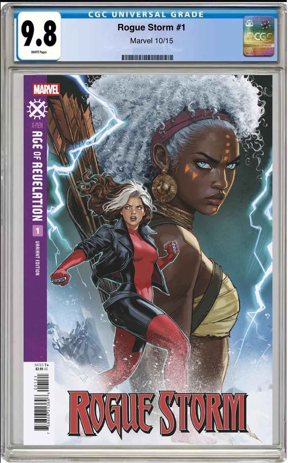 Comic book cover of Rogue & Storm #1 Ivan Talavera Cover with CGC 9.8 grading label.