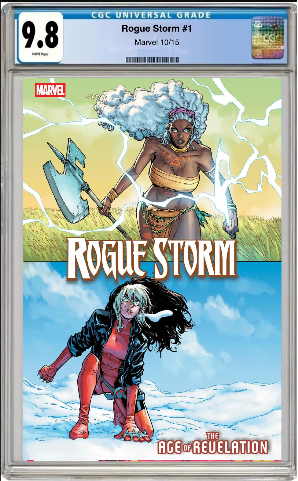 Comic book cover of Rogue & Storm #1 Main Cover with CGC 9.8 grading label.