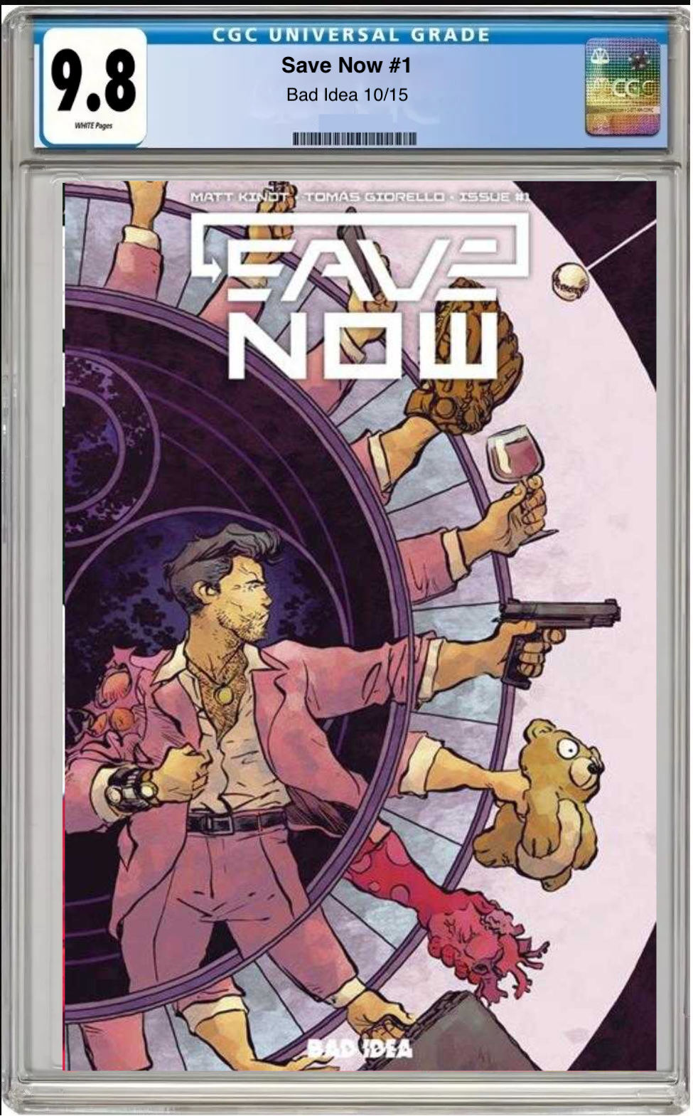 Comic book cover of Save-Now #1 Cover B with CGC 9.8 grading label.