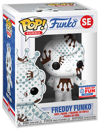 Freddy Funko (White &amp; Brown w/ Dots, Artist Series) SE - 2021 Fundays Games Funko Fundays Box of Fun/2000 Made