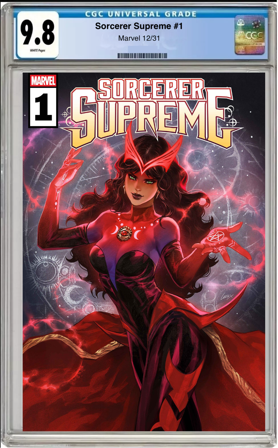 Comic book cover of Sorcerer Supreme #1 Main Cover with CGC grading label.