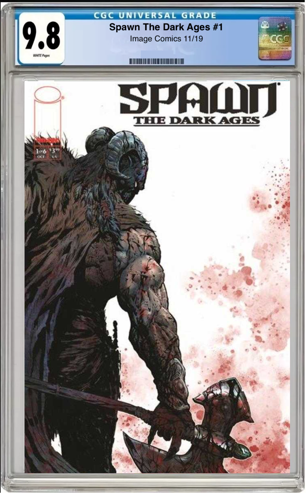 Comic book cover of Spawn: The Dark Ages #1 Main Cover with CGC grading label.