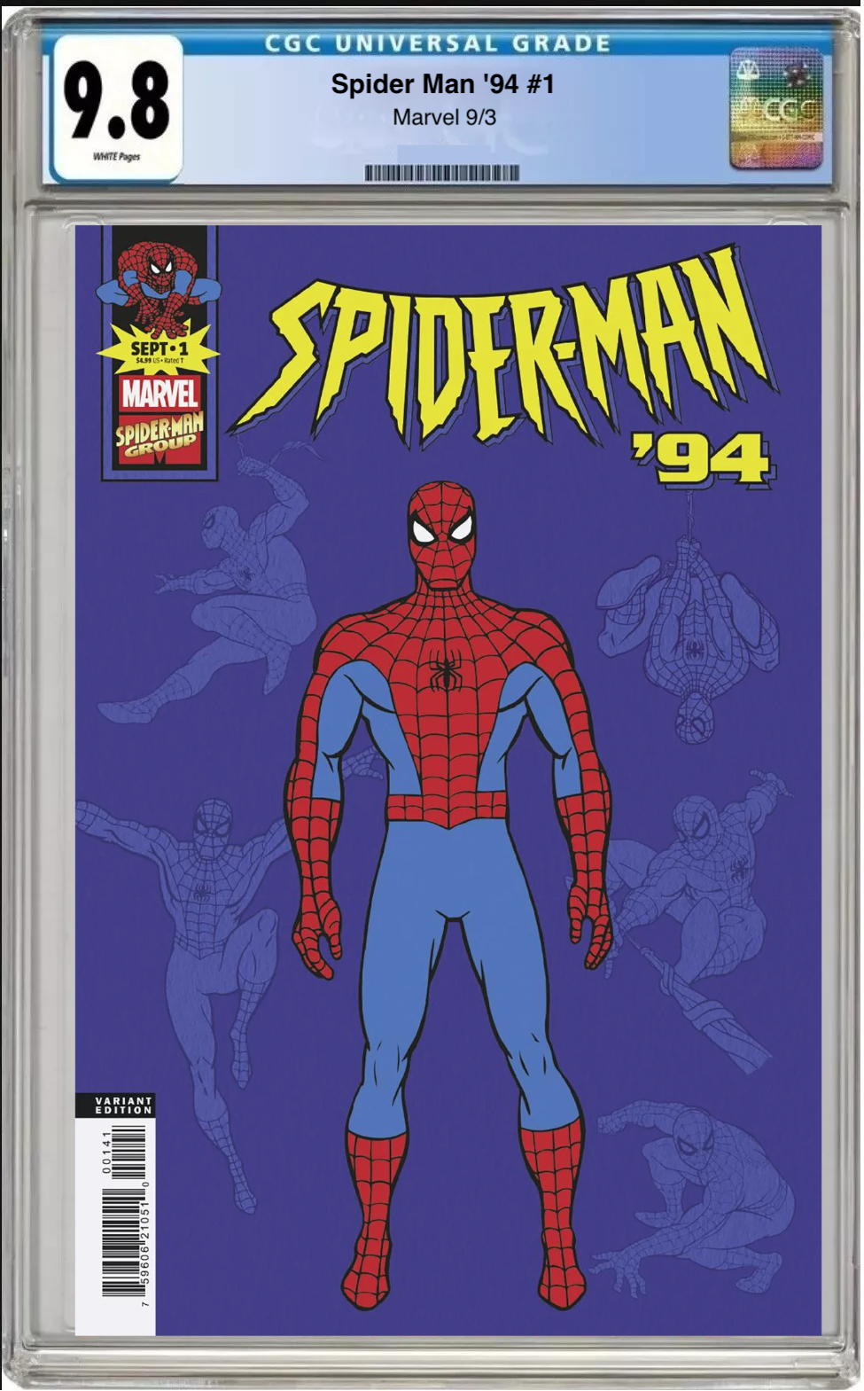 Comic book cover of Spider-Man #94 Marvel Animation Cover with CGC grading label.