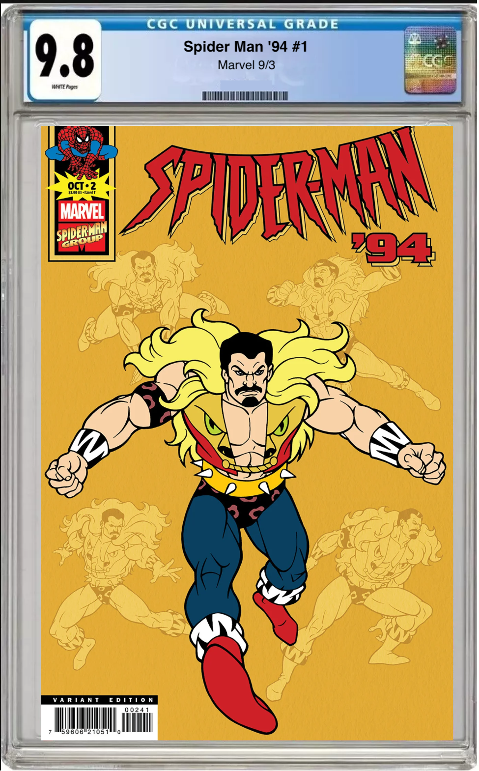 Comic book cover of Spider-Man '94 #2 Marvel Animation Cover with CGC grading label.